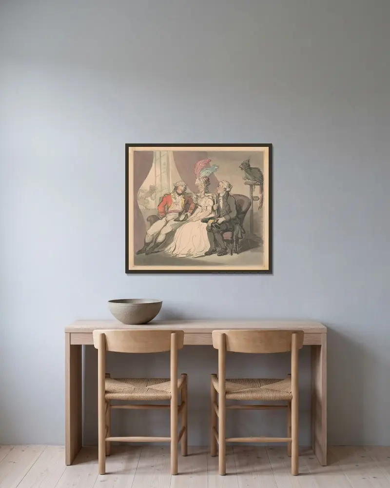 Rivalerna av Thomas Rowlandson inramad på en vägg