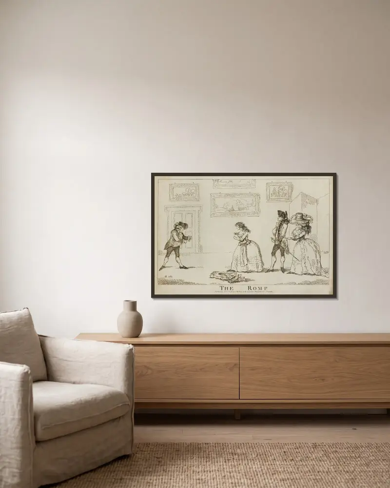 The romp von Thomas Rowlandson gerahmt an einer Wand