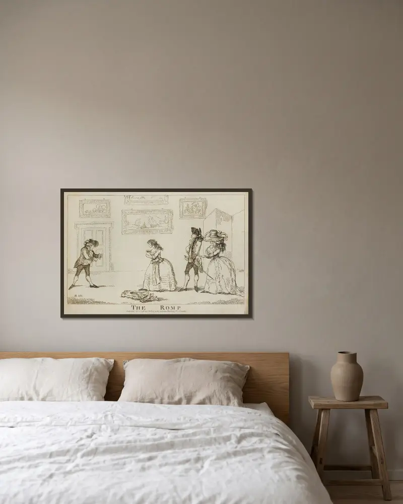 The romp von Thomas Rowlandson gerahmt an einer Wand