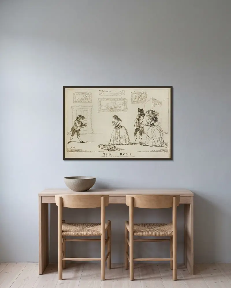 The romp von Thomas Rowlandson gerahmt an einer Wand