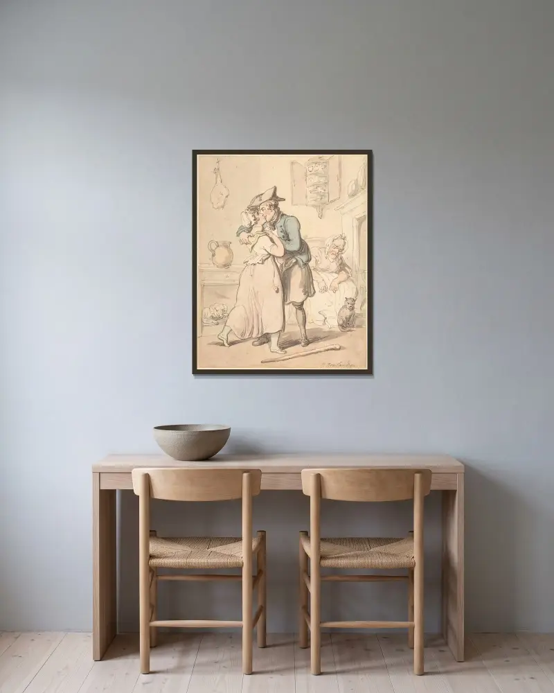 The Sailor’s Return from Active Service von Thomas Rowlandson gerahmt an einer Wand