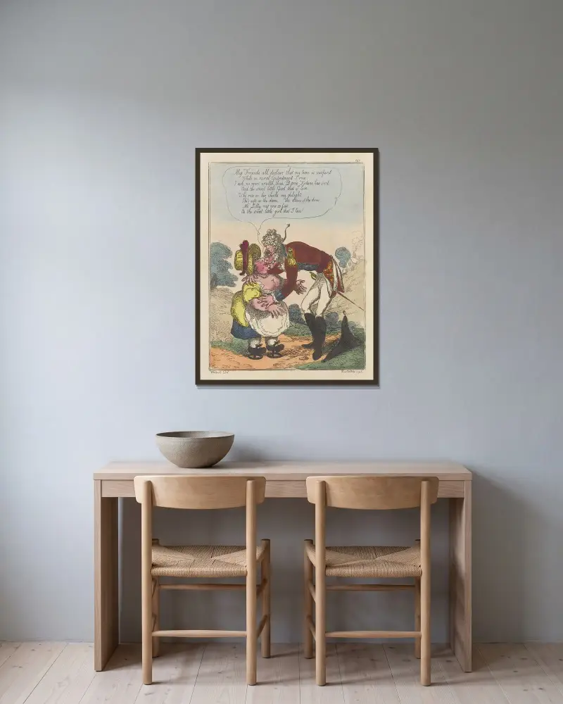 Den söta lilla flickan som jag älskar av Thomas Rowlandson inramad på en vägg