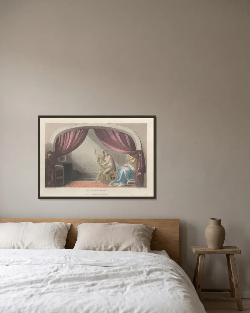 The Warm Bath von Thomas Rowlandson gerahmt an einer Wand