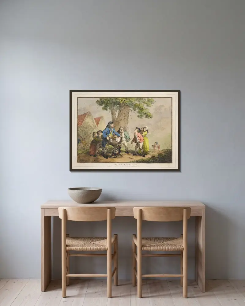 För många för en jude av Thomas Rowlandson inramad på en vägg