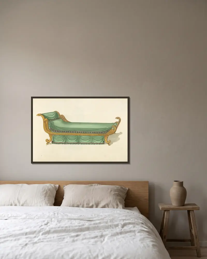 Chaise longue von Thomas Sheraton gerahmt an einer Wand