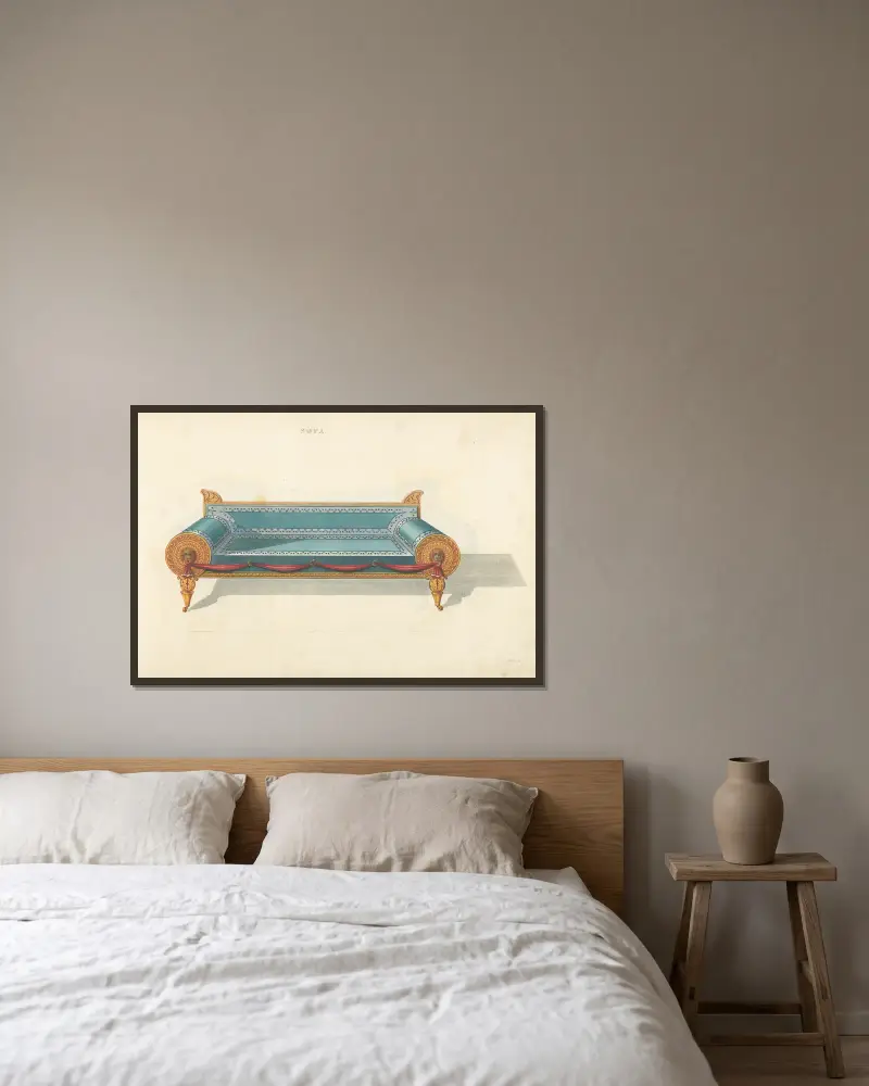 Sofa, Thomas Sheraton v rámu na stěně
