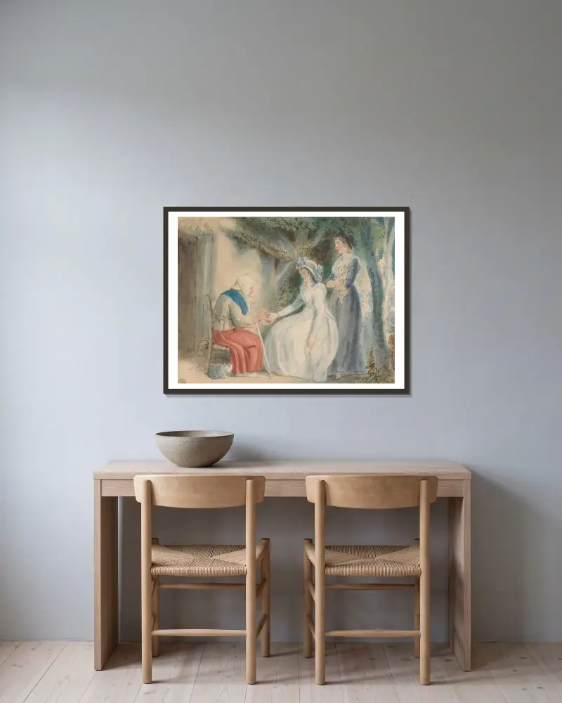 Věštkyně, Thomas Stothard v rámu na stěně
