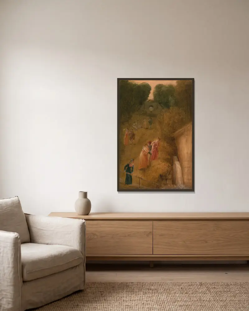 Die Mühle von Thomas Stothard gerahmt an einer Wand