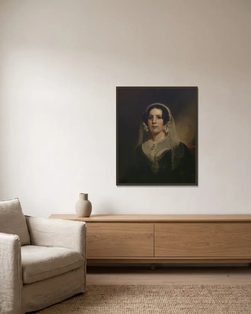 Catherine Fuller Potter, (Mrs. John Potter) av Thomas Sully inramad på en vägg