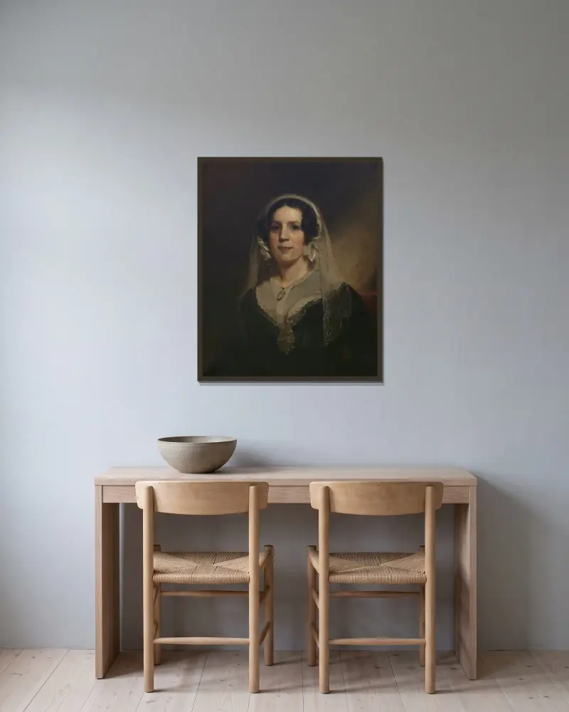 Catherine Fuller Potter, (Mrs. John Potter) av Thomas Sully inramad på en vägg