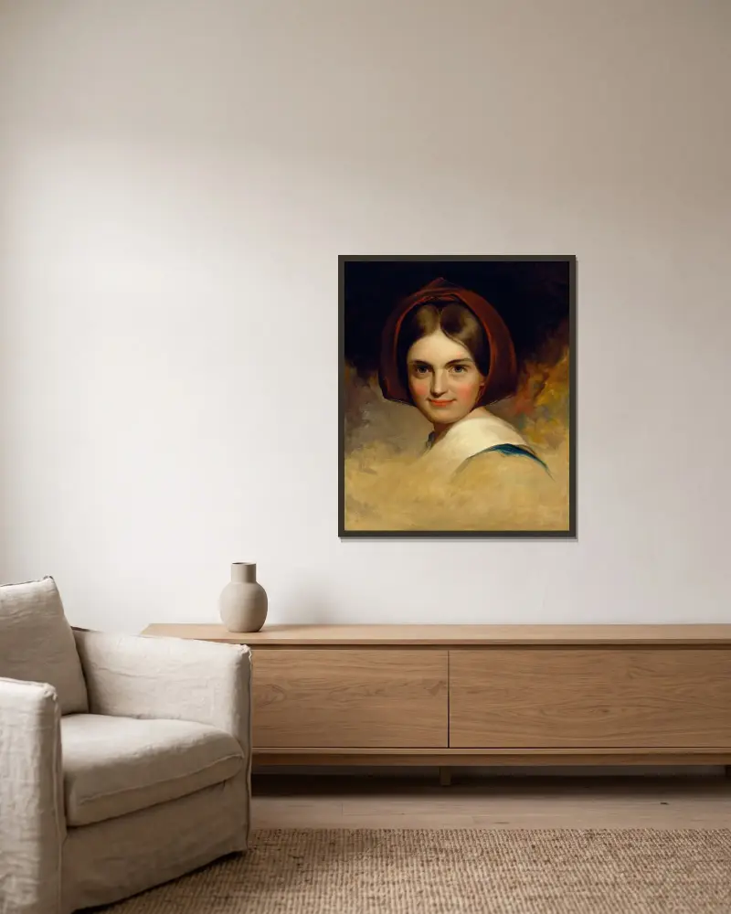 Charlotte Cushman av Thomas Sully inramad på en vägg