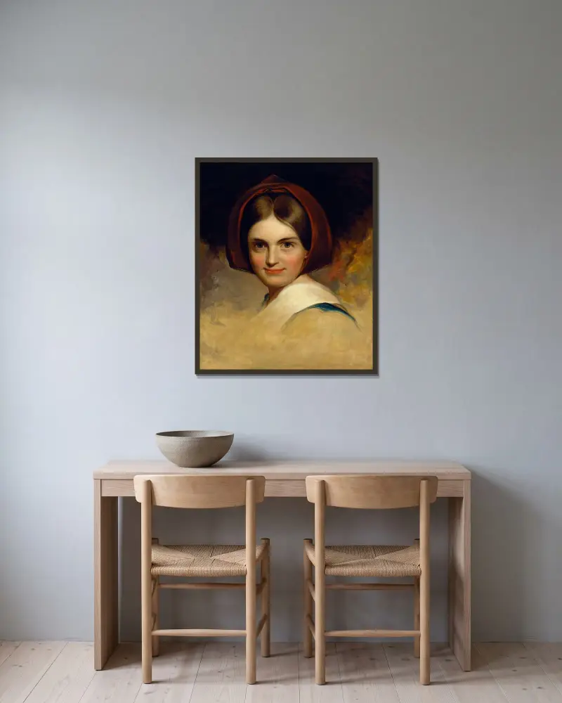 Charlotte Cushman av Thomas Sully inramad på en vägg