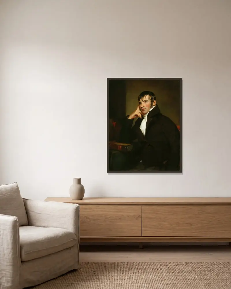 Dr. Joseph Klapp av Thomas Sully inramad på en vägg