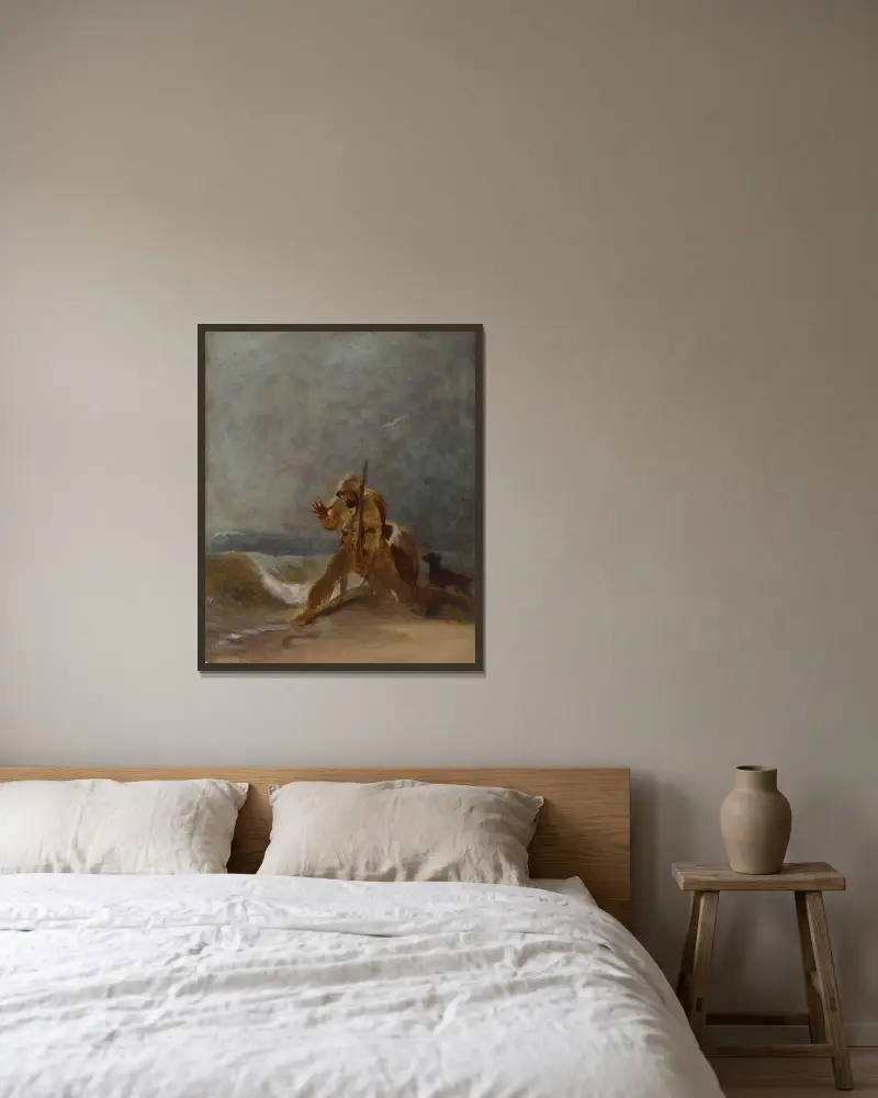 Fotavtryck i sanden av Thomas Sully inramad på en vägg