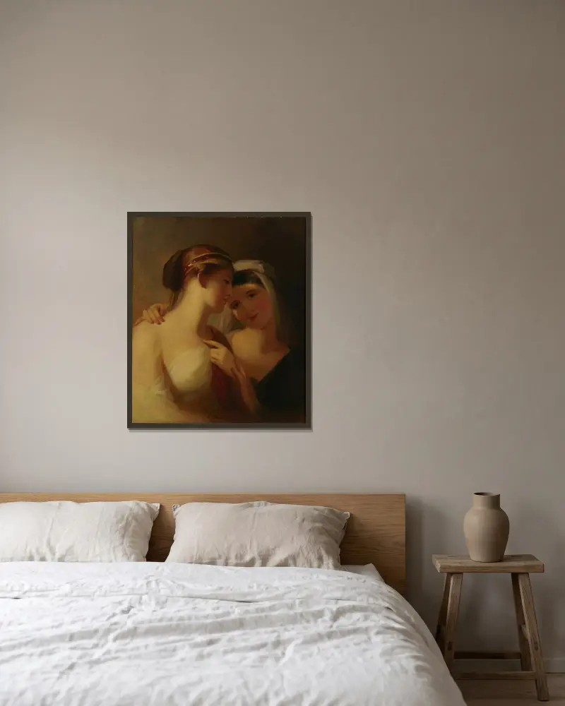 Grekiska flickor av Thomas Sully inramad på en vägg