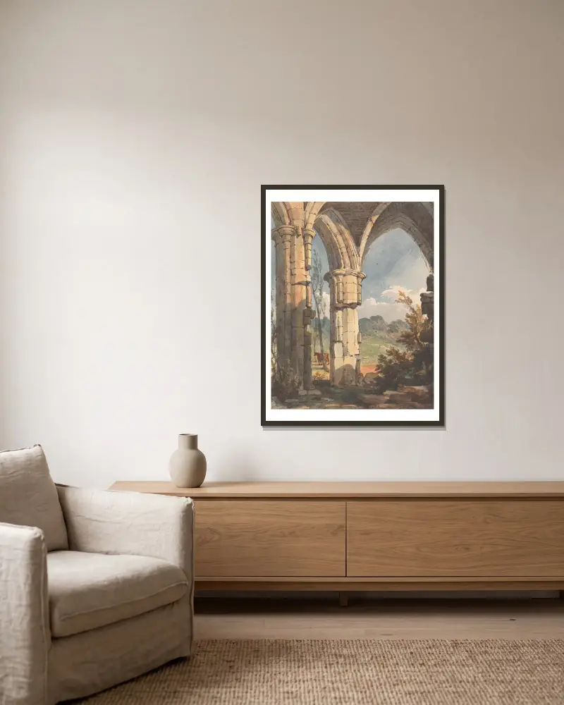 Landschaft durch einen zerstörten Torbogen von Thomas Sully gerahmt an einer Wand