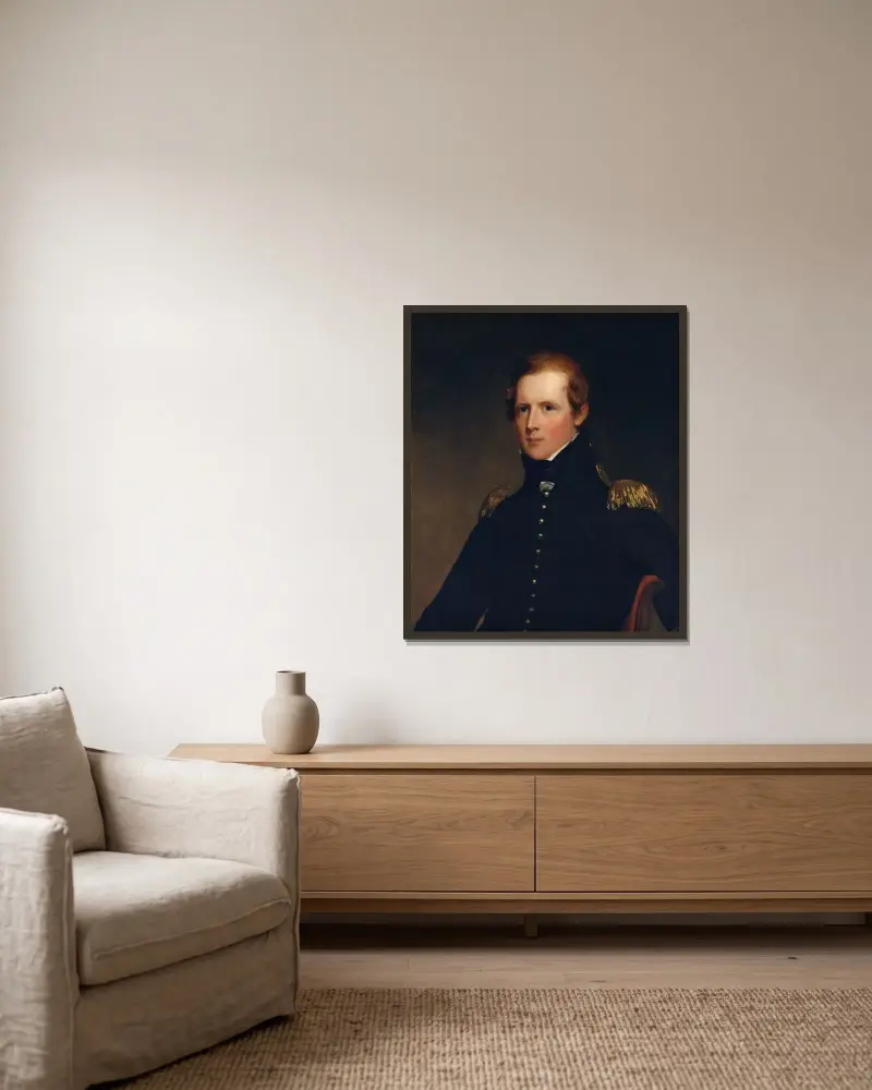 Major John Biddle av Thomas Sully inramad på en vägg
