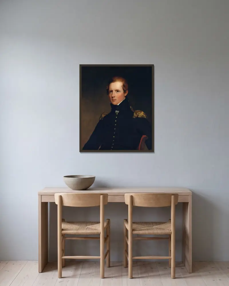 Major John Biddle av Thomas Sully inramad på en vägg