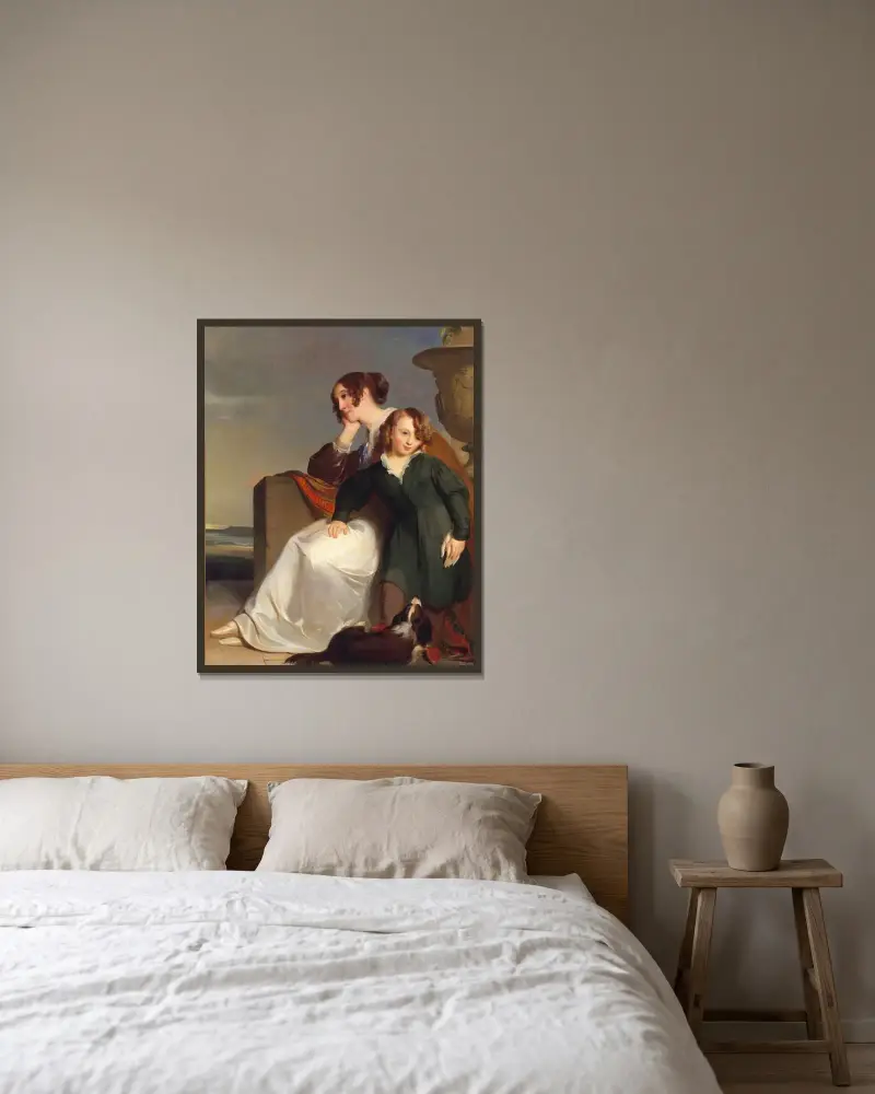 Mor och son av Thomas Sully inramad på en vägg