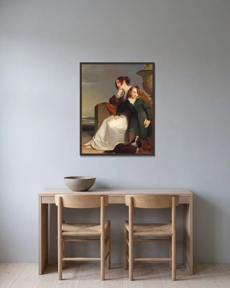 Mor och son av Thomas Sully inramad på en vägg