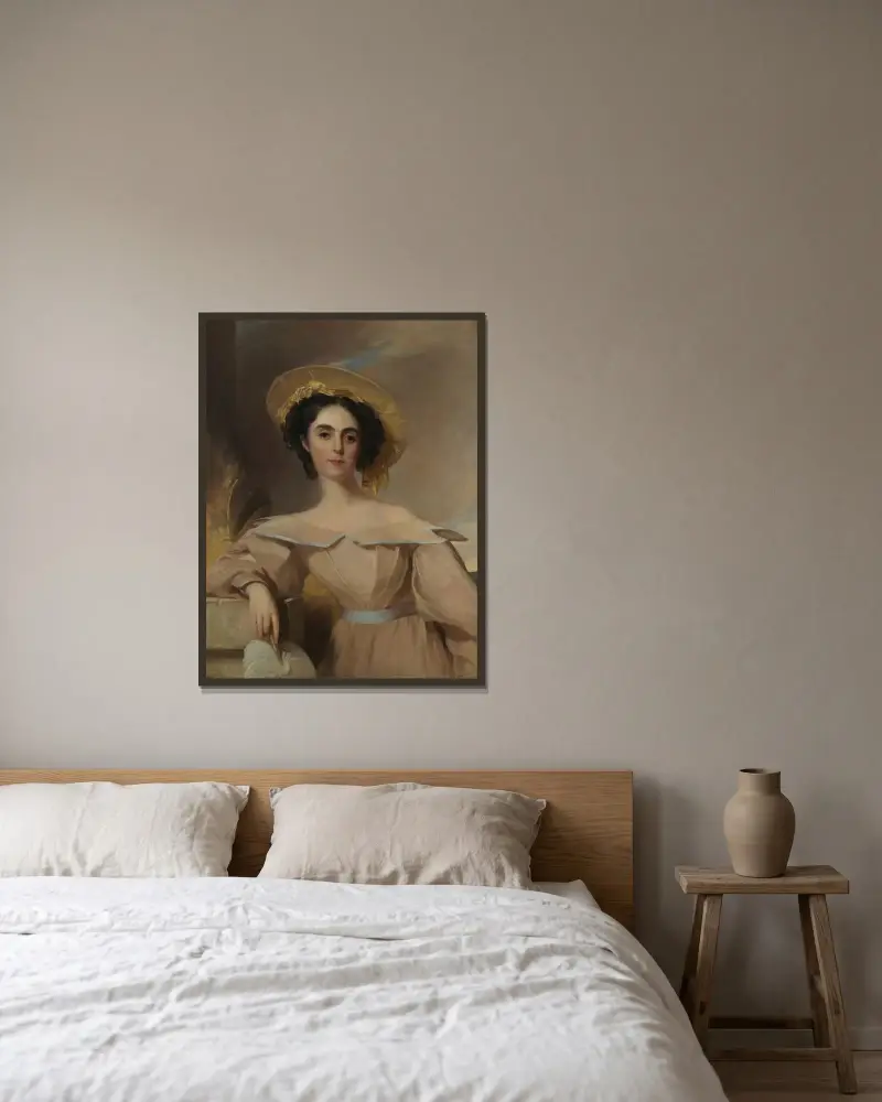 Mrs. Charles Gratiot av Thomas Sully inramad på en vägg