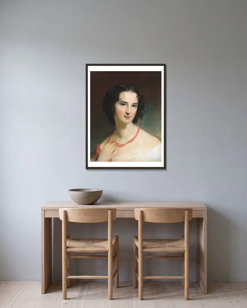 Mrs. James Montgomery, Jr. von Thomas Sully gerahmt an einer Wand