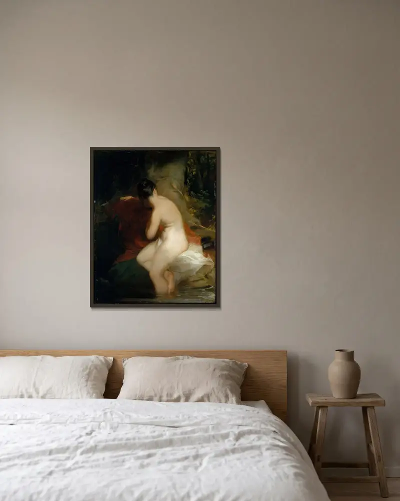 Musidora av Thomas Sully inramad på en vägg