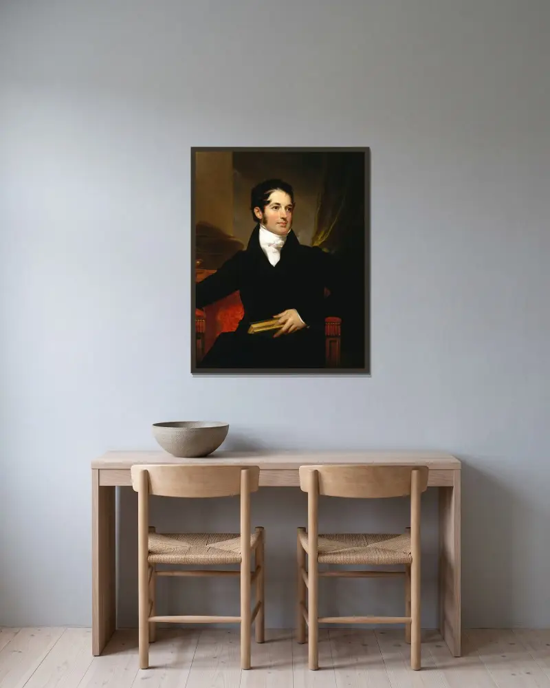 Porträtt av James Cornell Biddle (1795–1838) av Thomas Sully inramad på en vägg