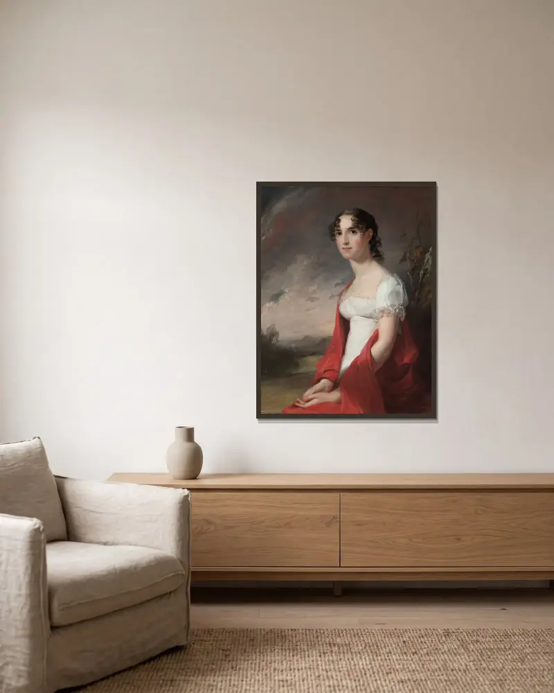 Portret Mary Sicard David, Thomas Sully w ramie na ścianie