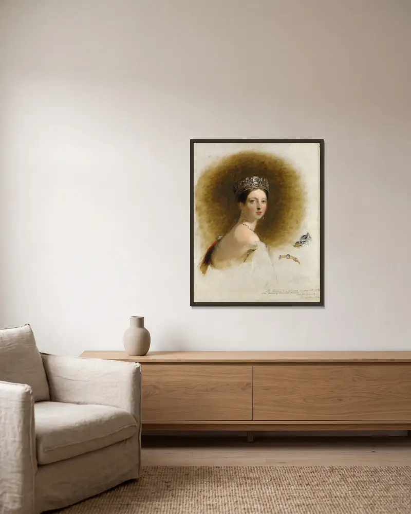 Queen Victoria av Thomas Sully inramad på en vägg