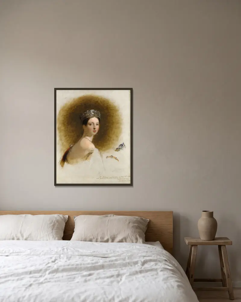 Queen Victoria av Thomas Sully inramad på en vägg