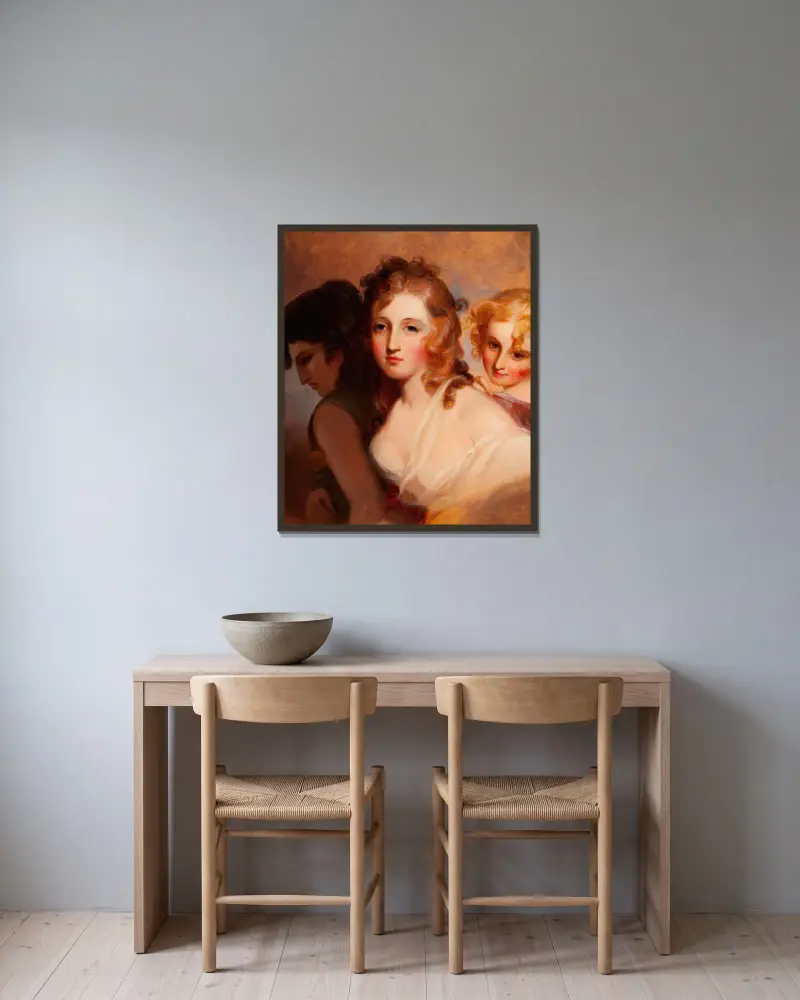 Timmarna av Thomas Sully inramad på en vägg