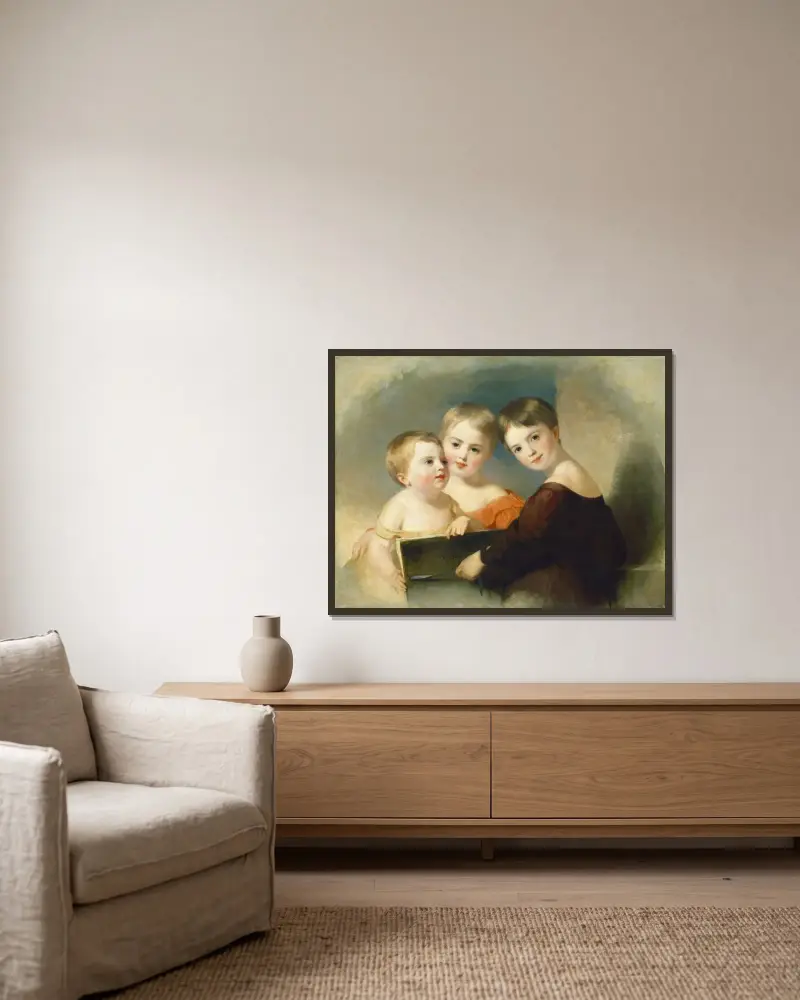 Vanderkemp-barnen av Thomas Sully inramad på en vägg