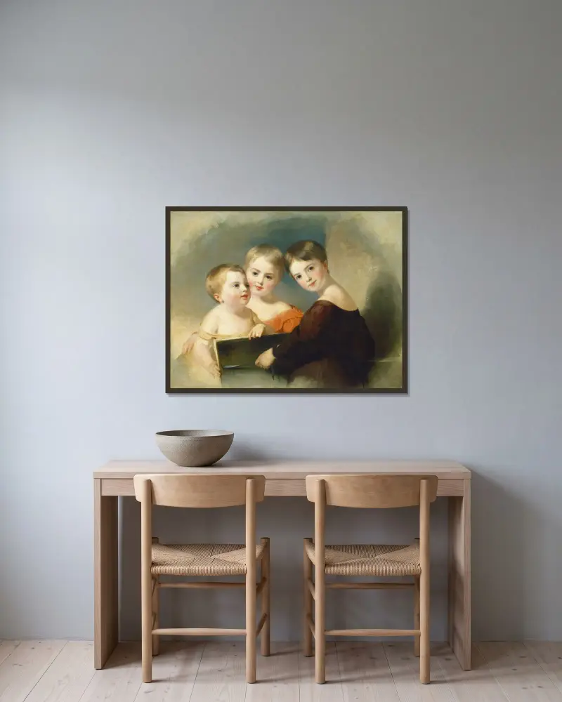 Vanderkemp-barnen av Thomas Sully inramad på en vägg