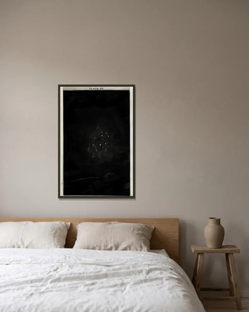 Eine originelle Theorie oder neue Hypothese des Universums, Tafel XV von Thomas Wright gerahmt an einer Wand