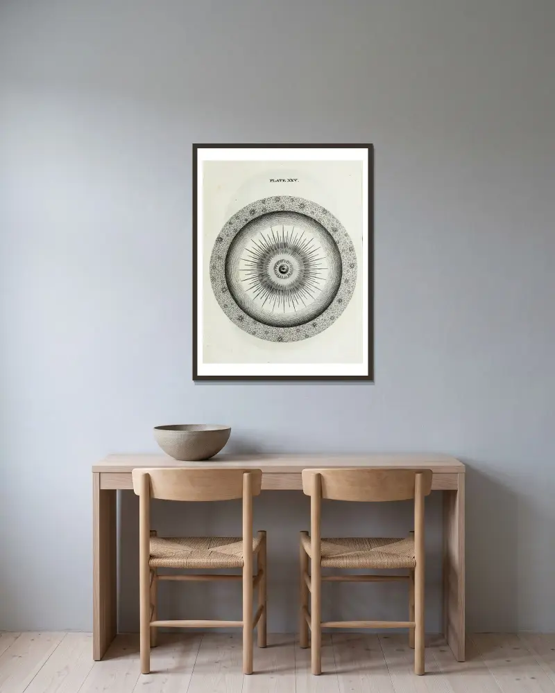 An original theory or new hypothesis of the universe, Plate XXV av Thomas Wright inramad på en vägg