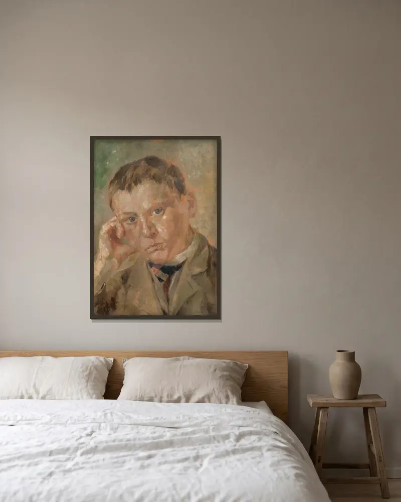 Portrait of a Boy av Milan Thomka Mitrovský inramad på en vägg