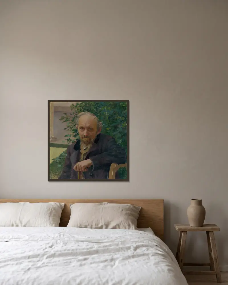 Portrait of an Old Man av Milan Thomka Mitrovský inramad på en vägg