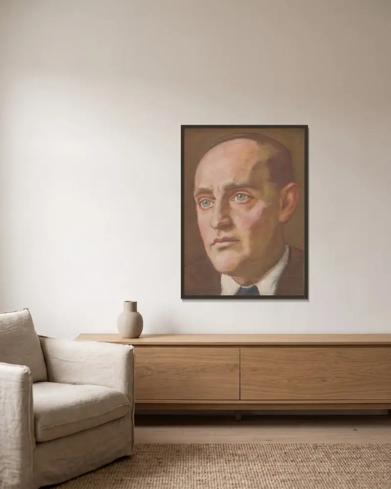 Porträt von J. P. von Milan Thomka Mitrovský gerahmt an einer Wand