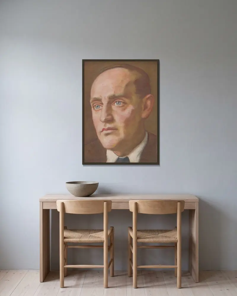 Porträt von J. P. von Milan Thomka Mitrovský gerahmt an einer Wand