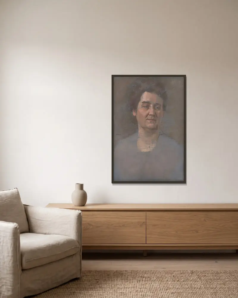 Porträt von M. Šuleková von Milan Thomka Mitrovský gerahmt an einer Wand