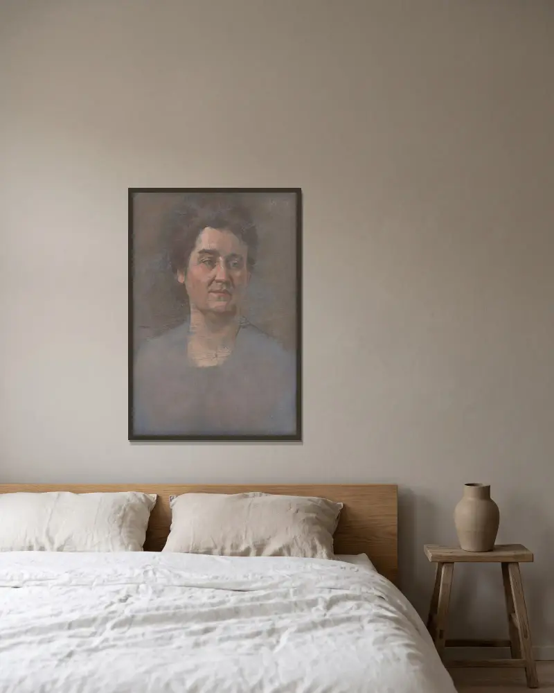 Porträt von M. Šuleková von Milan Thomka Mitrovský gerahmt an einer Wand