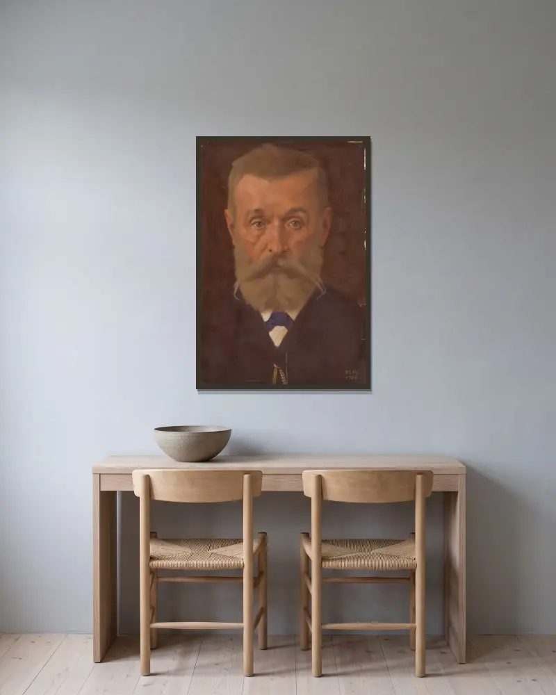 Porträt von Svetozár Hurban Vajanský von Milan Thomka Mitrovský gerahmt an einer Wand