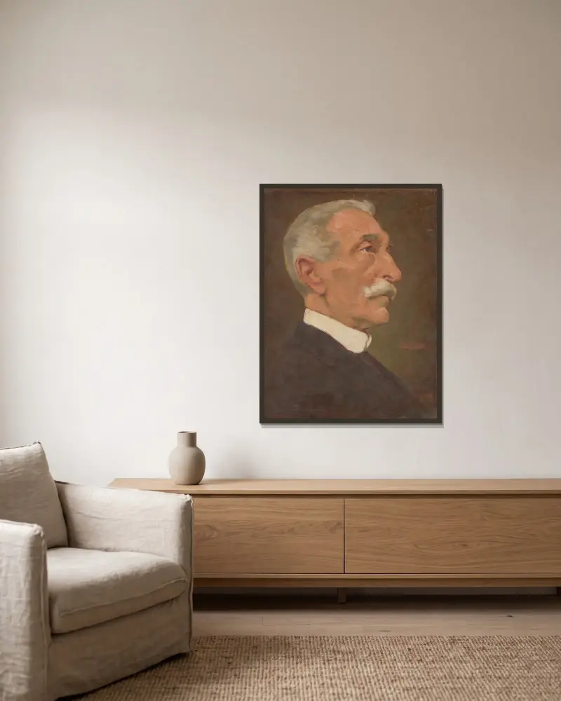 Portrait of the Artist’s Father, 1915 av Milan Thomka Mitrovský inramad på en vägg