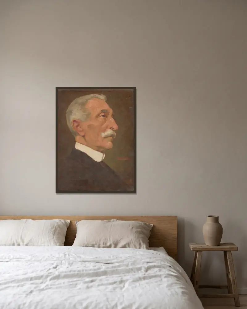 Portrait of the Artist’s Father, 1915 av Milan Thomka Mitrovský inramad på en vägg