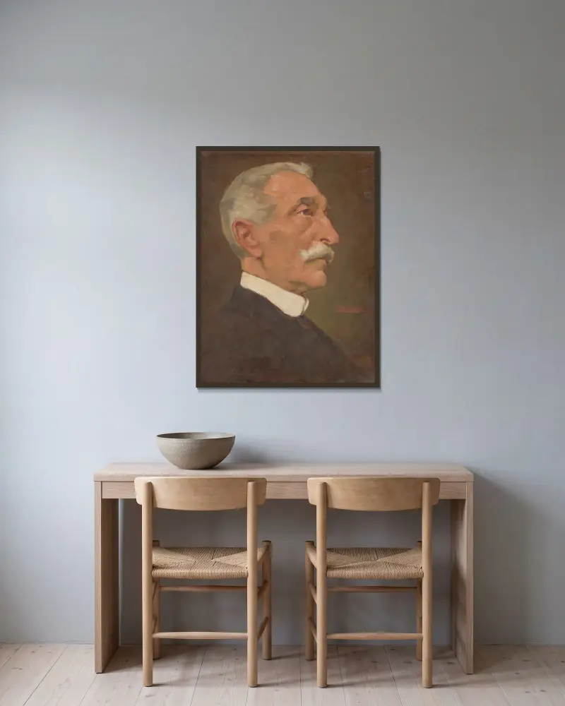 Portrait of the Artist’s Father, 1915 av Milan Thomka Mitrovský inramad på en vägg