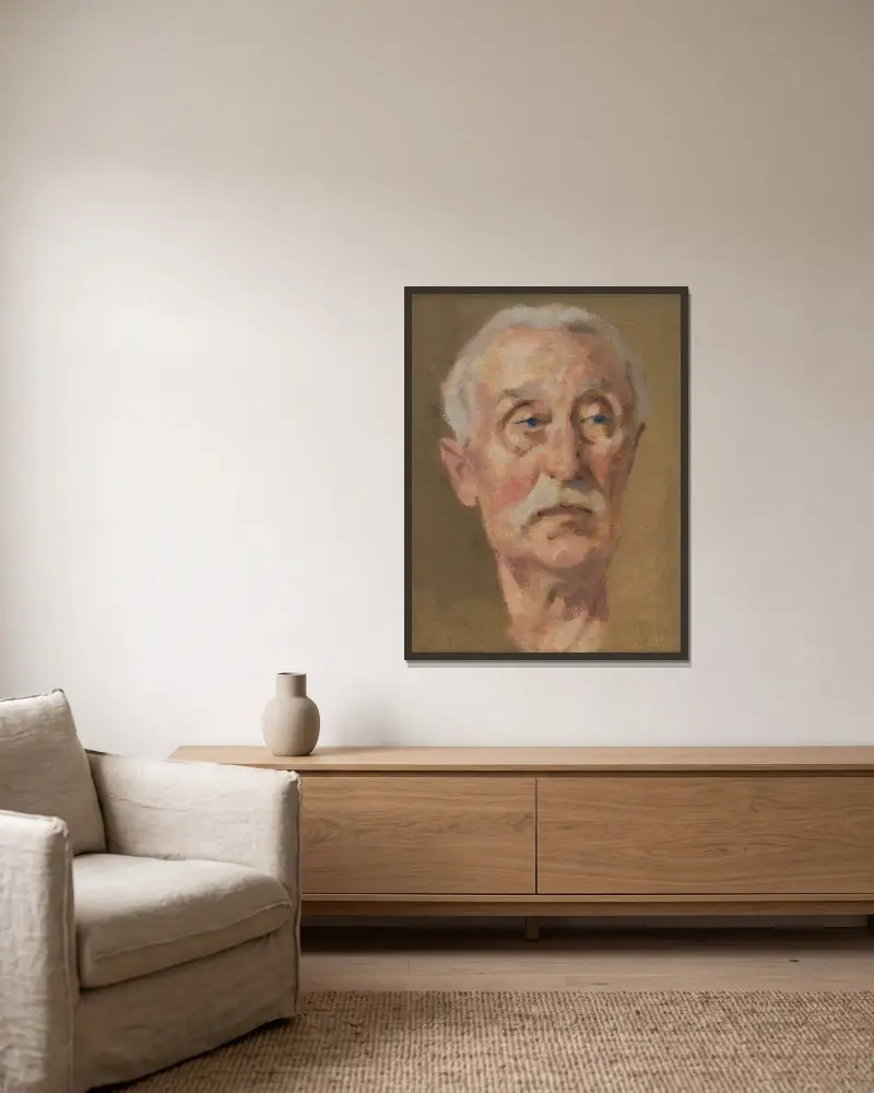 Portrait of the artist’s father, 1914 av Milan Thomka Mitrovský inramad på en vägg