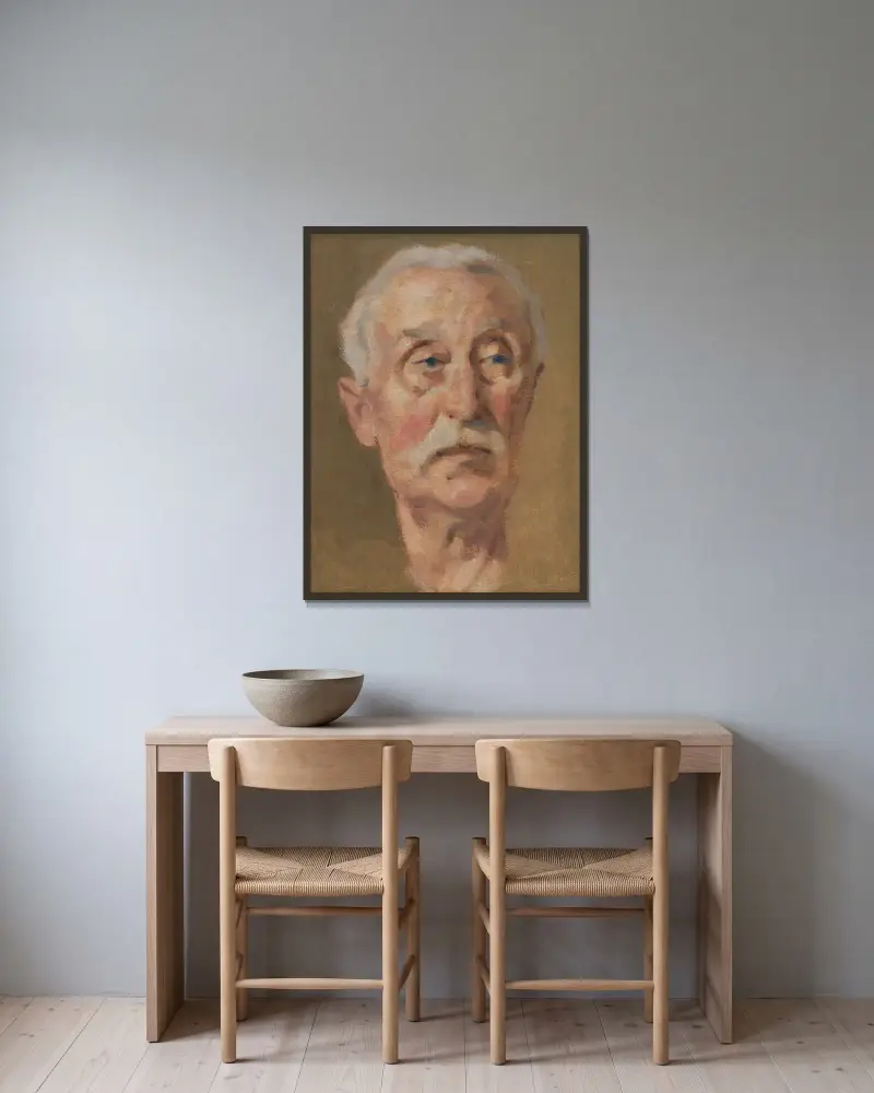 Portrait of the artist’s father, 1914 av Milan Thomka Mitrovský inramad på en vägg