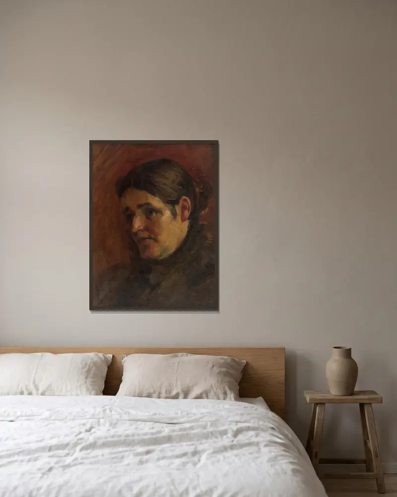 Portrait of the Artist’s Mother av Milan Thomka Mitrovský inramad på en vägg