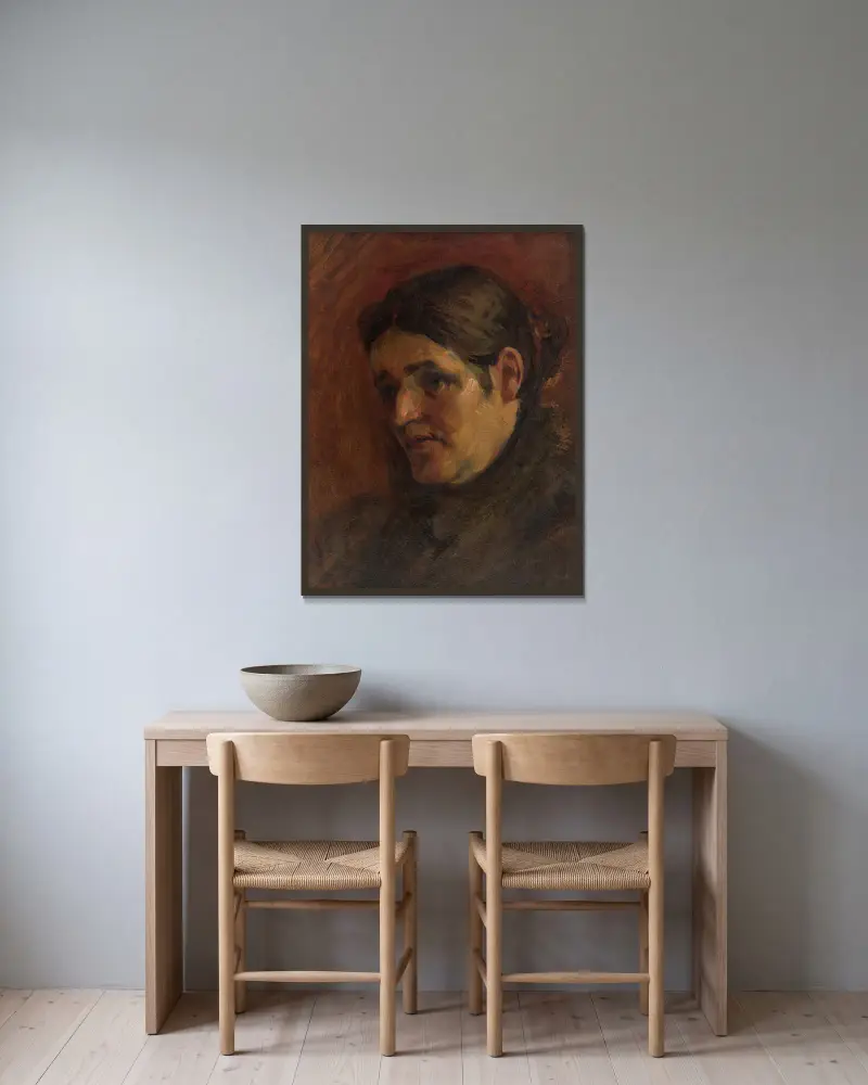 Portrait of the Artist’s Mother av Milan Thomka Mitrovský inramad på en vägg